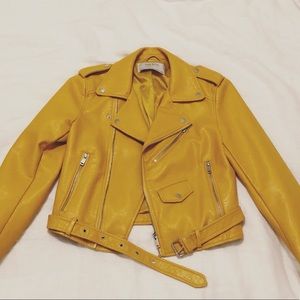 Zara Cropped Leather Jacket